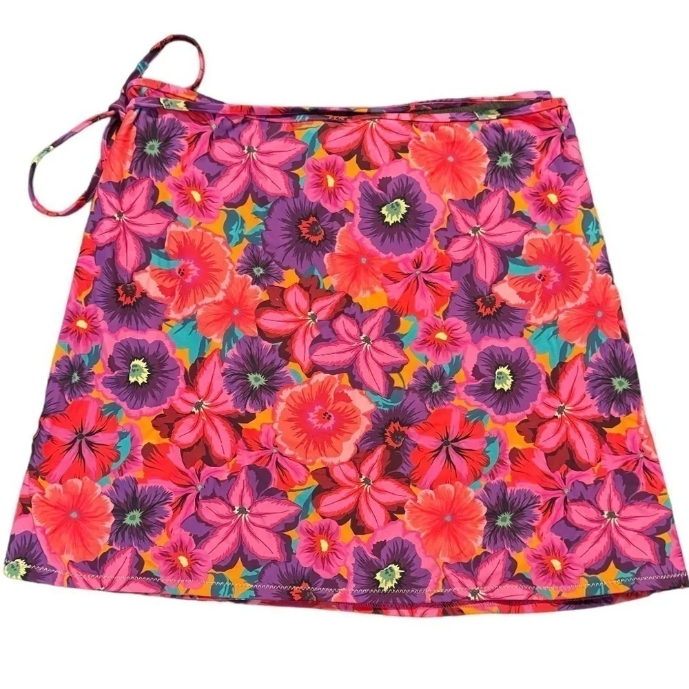 REINA OLGA Pink Behati Cover-Up Skirt Size Various Color Pink Flowers MSRP $159‎